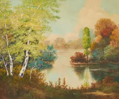 Grace Dermody, South Texas Fishing Hole, oil on panel