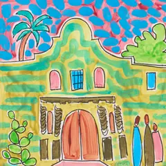 Brother Cletus Behlmann, The Alamo, watercolor on paper