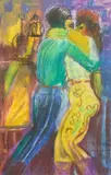 Jesus Almazan, Polka Dancers, pastel on paper