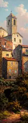 Dalhart Windberg, Spanish Village Scene, oil on canvas