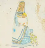 Margaret Putnam, Mother and Child, watercolor and gouache on paper