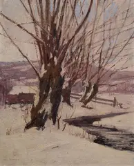John Sharman, Willows in Winter, oil on canvas