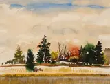 Michael Frary, Landscape, watercolor