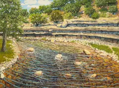 Jerry Greenberg, River Cutting Through, oil on canvas