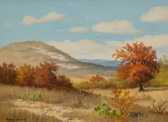 Manuel Garza, Texas Landscape, oil on canvas
