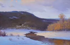 Texas Winter Scene by Jerry Ruthven, 1977, oil on canvas, sold Sep 2025