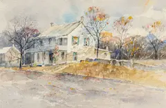 Clay McGaughy, Settler, watercolor