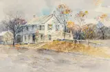 Clay McGaughy, Settler, watercolor