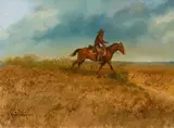 Raul Gutierrez, Crossing the New Mexican Territory, oil on canvas