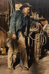 Mark Swanson, 70 Years a Cowboy, oil on canvas