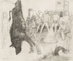 Janet Eager Krueger, Study for Meleager, graphite