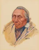 William Steve Seltzer, Native American Portrait, watercolor and gouache on paper