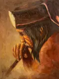 Ted Long, Lame Deer, oil on masonite