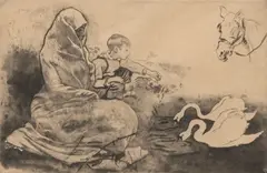 Louis Legrand, Invitation, etching, drypoint