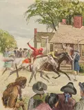 Sam Savitt, Match Race at Tucker's Quarter Paths, acrylic