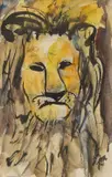 Josephine Mahaffey, Lion, watercolor