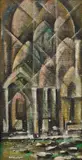 Emilio Caballero, Architectural Abstract, oil on canvas