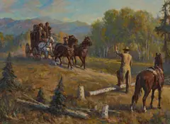 Ronald Crooks, The Highway Man, oil on panel