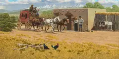 Lee Herring, Stagecoach Stop, oil on canvas