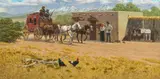 Lee Herring, Stagecoach Stop, oil on canvas
