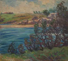 Nellie A. Knopf, Fishing Village at Ogunquit, ME, 1917, oil on canvas