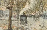 Dino Zampogna, Paris - Rue Montmartre, oil on canvas