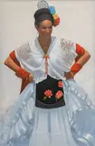 Joe G. Russell, Waiting for the Dance, oil on canvas