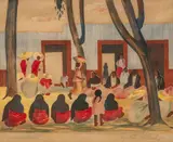 Elizabeth Walmsley, Mexican Market, lithograph
