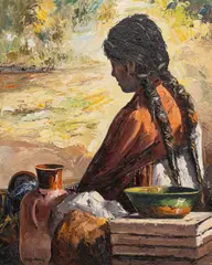 José Vives-Atsara, Tipo Indigena, oil on masonite