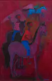 Trinidad Osorio, Ninos Jugandos, 1968, oil on canvas