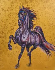 Gilbert Duran, The Black Stallion, 2022, oil