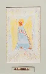 Brother Cletus Behlmann, Virgin Mary Composition, crayon on paper