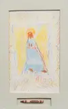 Brother Cletus Behlmann, Virgin Mary Composition, crayon on paper