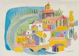 Brother Cletus Behlmann, Vinuela, Spain, watercolor