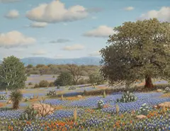 Royce Roberts, Bluebonnet Landscape, oil on canvas