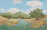Robert Harrison, Hill Country Cabin, oil on canvas