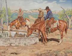 Bob Moline, Hot and Thirsty, gouache