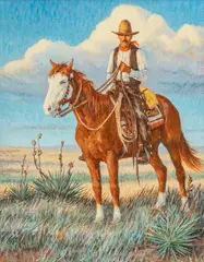 Nancy Jellico, Born in the West, oil on canvas