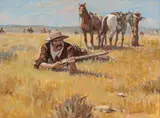 Ronald Crooks, Buying Time, oil on masonite