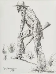 The Guardian by Joe Ruiz Grandee, ink on paper, sold May 2025