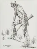 Joe Ruiz Grandee, The Guardian, ink on paper