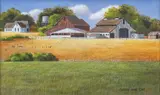 Shelley Ann Cost, California Cow Barn and Milk Shed, 1976, gouache on panel