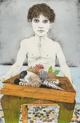 Bruno Caruso, Fisherman with Shells, aquatint