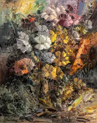 José Vives-Atsara, Wild Flowers, 1975, oil on canvas