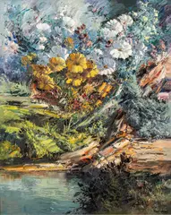 José Vives-Atsara, Wild Flowers, 1976, oil on canvas