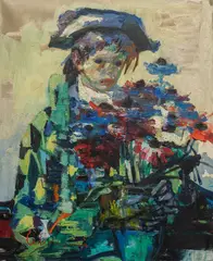 Luigi Corbellini, Harlequin Boy, oil on canvas