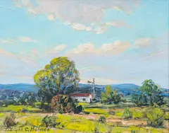 Dwight Clay Holmes, Windmill Near Lampasas, Texas, oil
