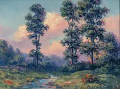 Dalhart Windberg, Landscape with Trees, 1976, oil on canvas