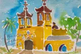 Brother Cletus Behlmann, Mission Concepcion, watercolor on paper