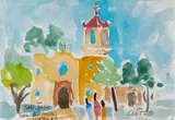 Brother Cletus Behlmann, Mission San Jose, watercolor on paper